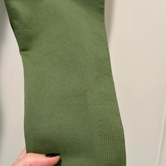 set active green ribbed sports bra & matching leggings - Picture 9 of 11